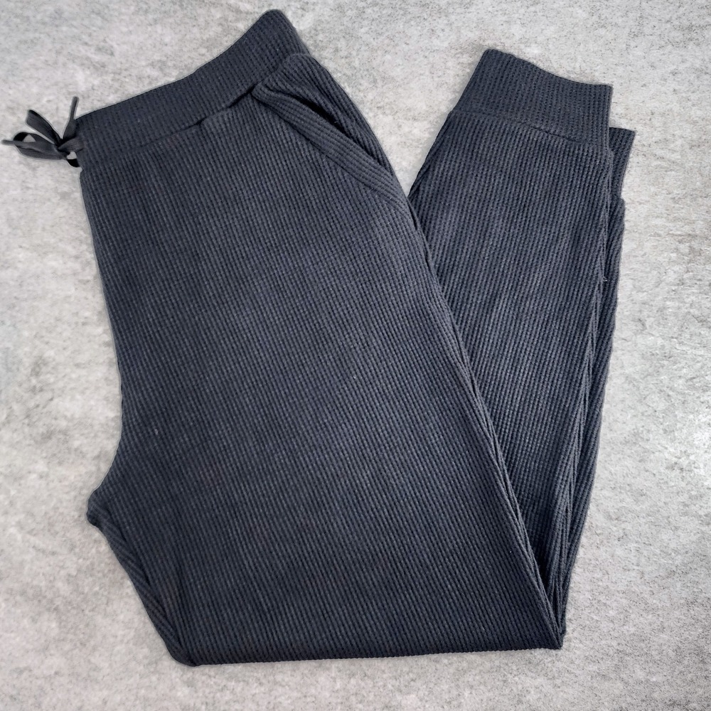 Cozy Earth XL Black Waffle Knit Jogger Lounge Pants Pajamas Womens